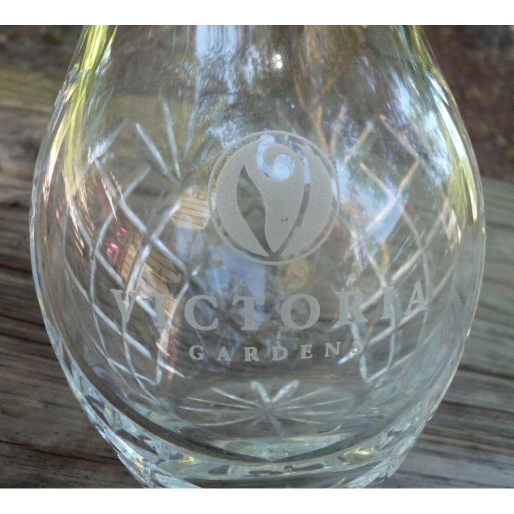 Victoria Gardens Rancho Cucamonga California Crystal Vase 9 5/8